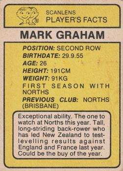 1981 Scanlens #135 Mark Graham Back